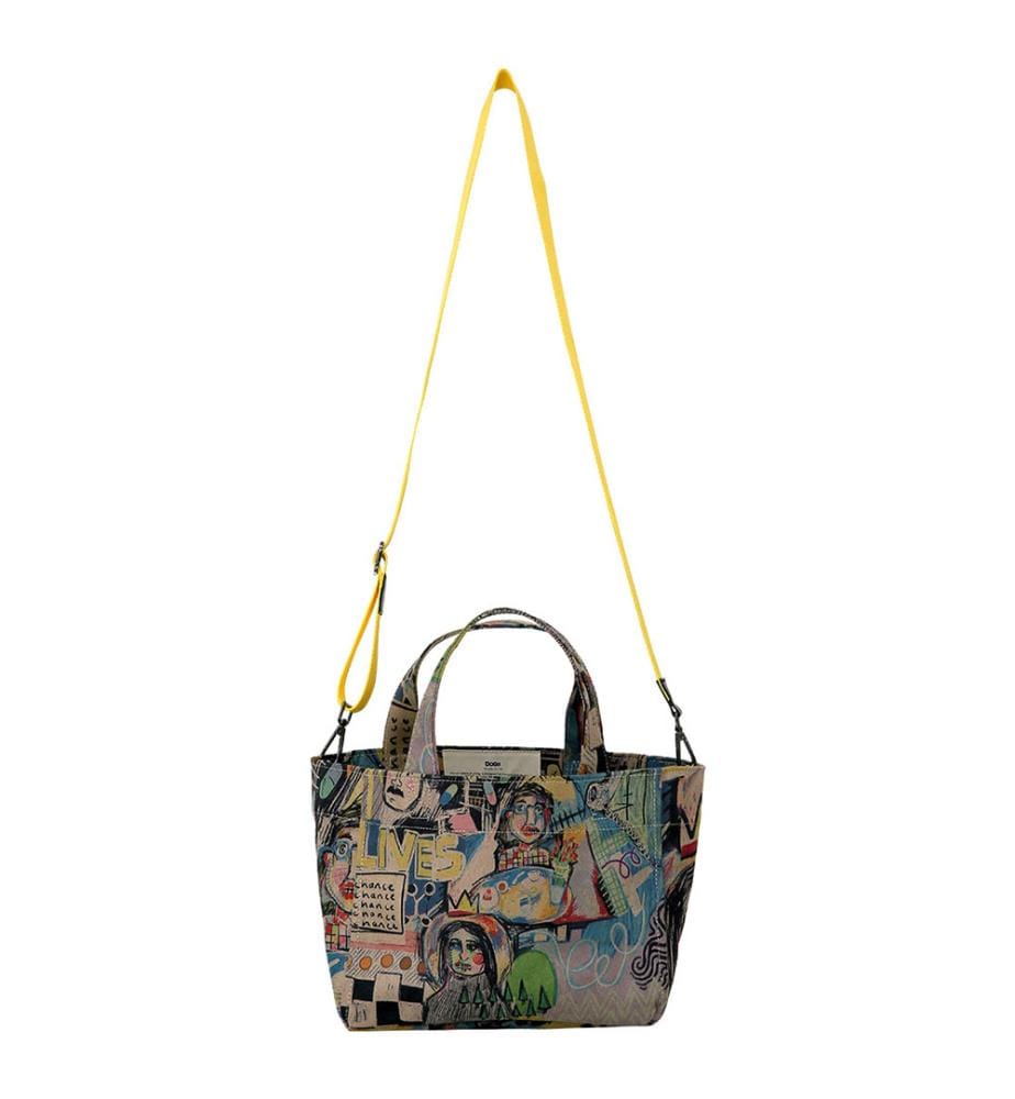 Medium Tote Bag Live and Save Tasarim - Multicolore