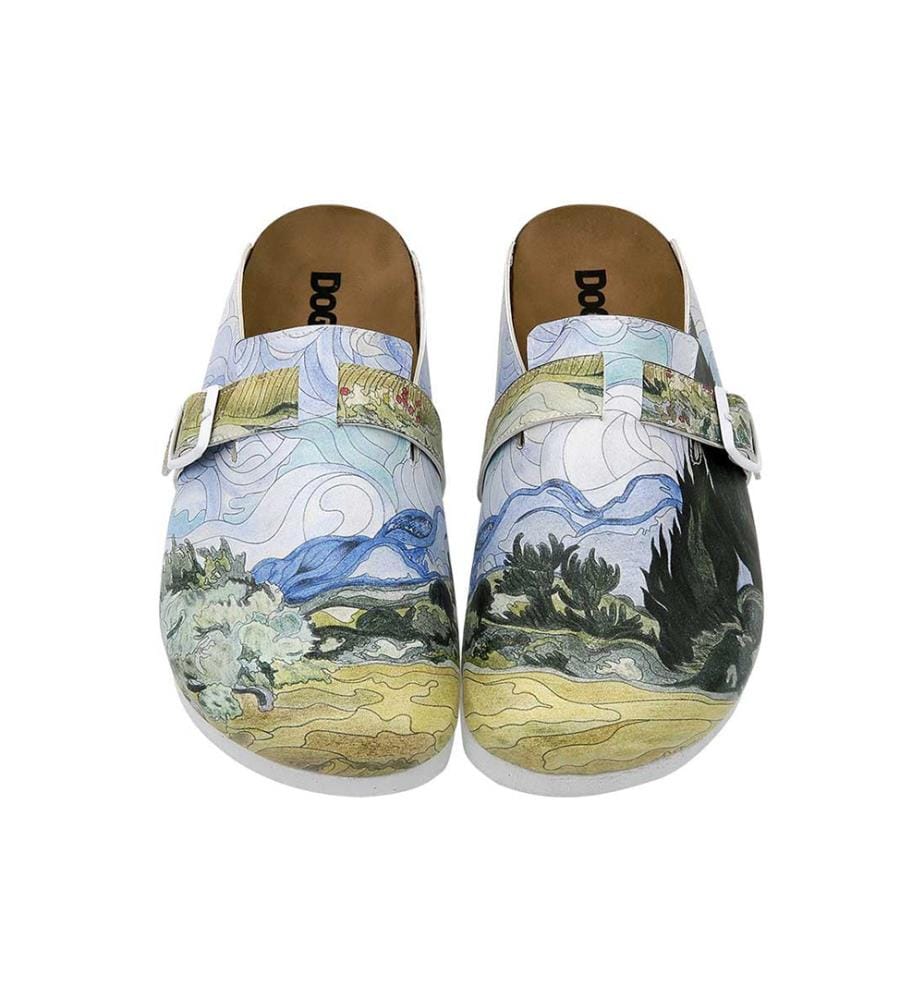 Clogs Vincent van Gogh Ein Weizenfeld mit Zypressen Tasarim - Multicolor