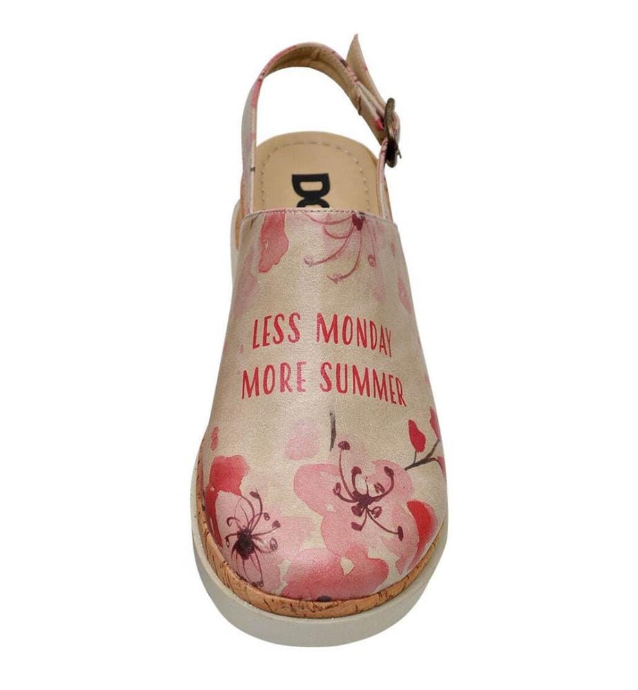 Sandales à semelles compensées en cuir végétal beige - More Summer Design