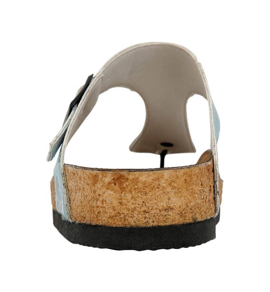 Chaussons en cuir végétal bleu - Let's Swim Design