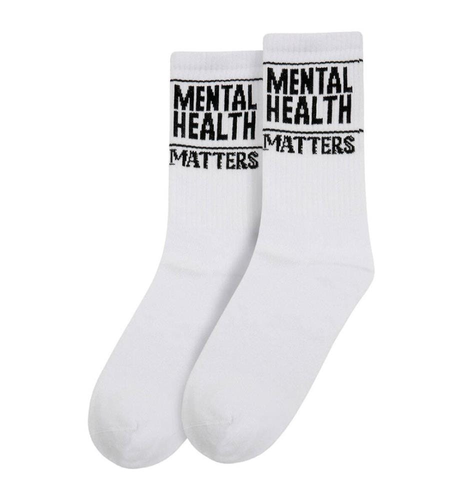 Vegane weisse Socken - Mental Health Matters Design