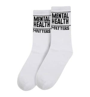 Chaussettes Blanches Végétaliennes - Mental Health Matters Design