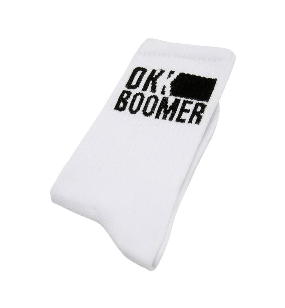 Vegane weisse Socken - Ok Boomer Design