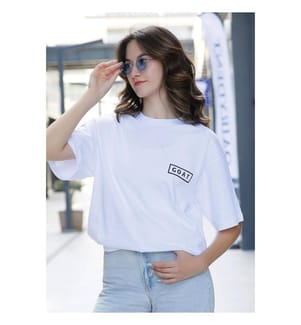 Veganes weisses T-Shirt - Ziegendesign