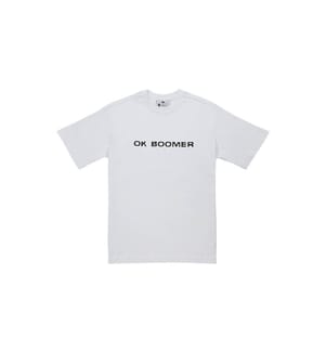 Veganes weisses T-Shirt - Ok Boomer Design
