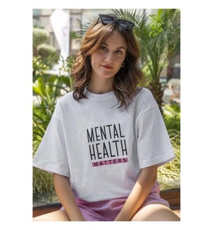 Veganes weisses T-Shirt - Mental Health Matters Design