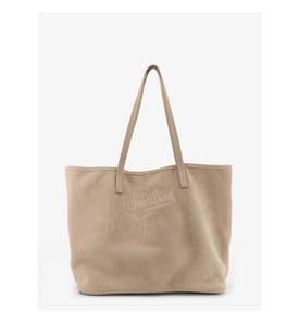 City Bag Umhängetasche aus Wildleder - Beige