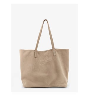 City Bag Umhängetasche aus Wildleder - Beige