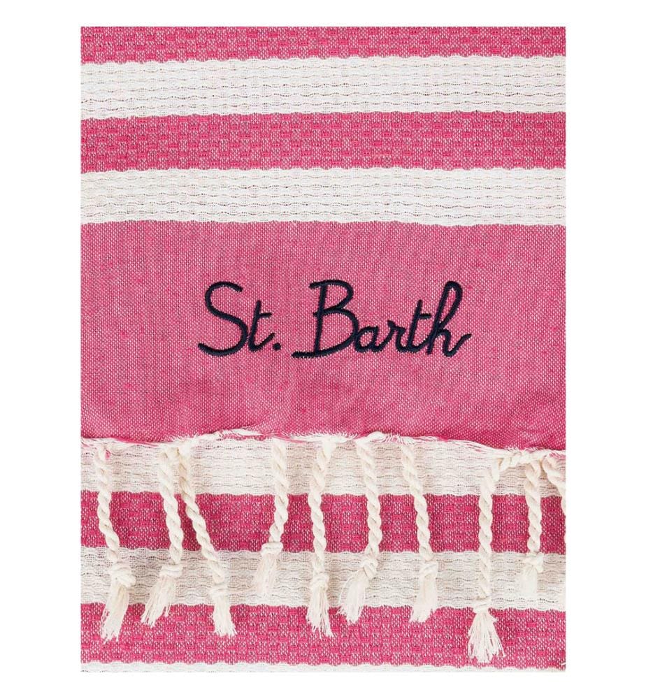 Striped cotton beach towel - Pink