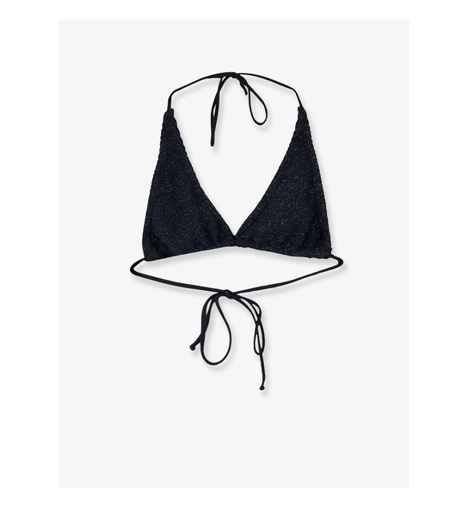 Guiana Crinkle Lurex Bikinioberteil - Schwarz