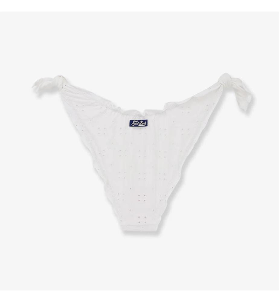 Moon embroidered bikini slip - White