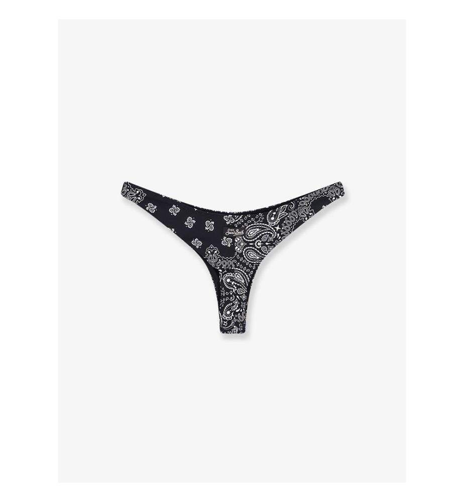 Bas de bikini en nylon extensible - Noir