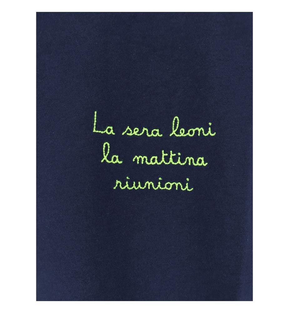 T-shirt en coton Portofino avec logo brodé sur le devant - Bleu