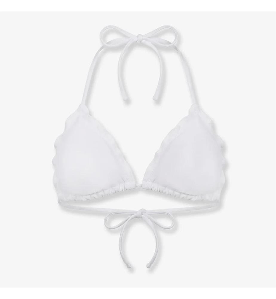 Sagittarius Embroidered Bikini Top - White