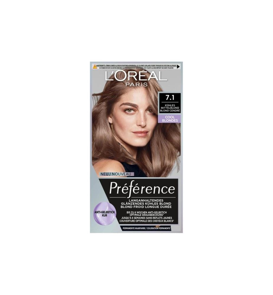 L'Oréal Paris - Préférence Cool Blondes 7.1 Kühles Mittelblond/Blond cendré