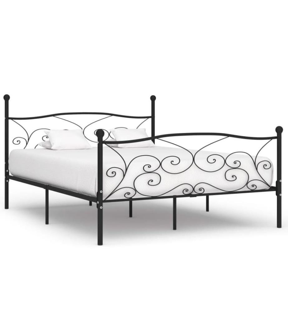 Bettgestell mit Lattenrost Schwarz Metall 180 × 200 cm
