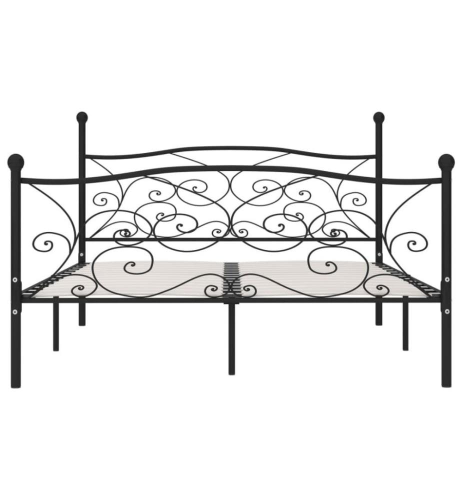 Bettgestell mit Lattenrost Schwarz Metall 180 × 200 cm