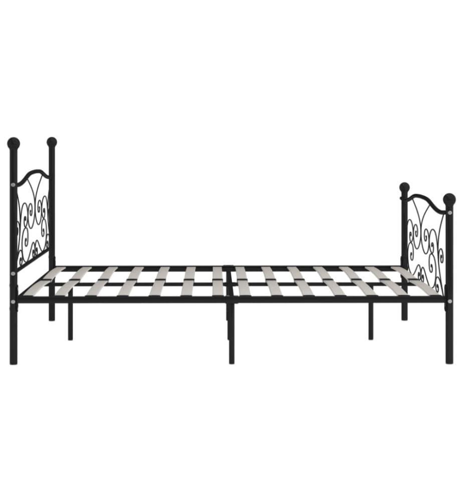 Bettgestell mit Lattenrost Schwarz Metall 180 × 200 cm