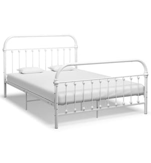 Bettgestell Weiss Metall 140×200 cm