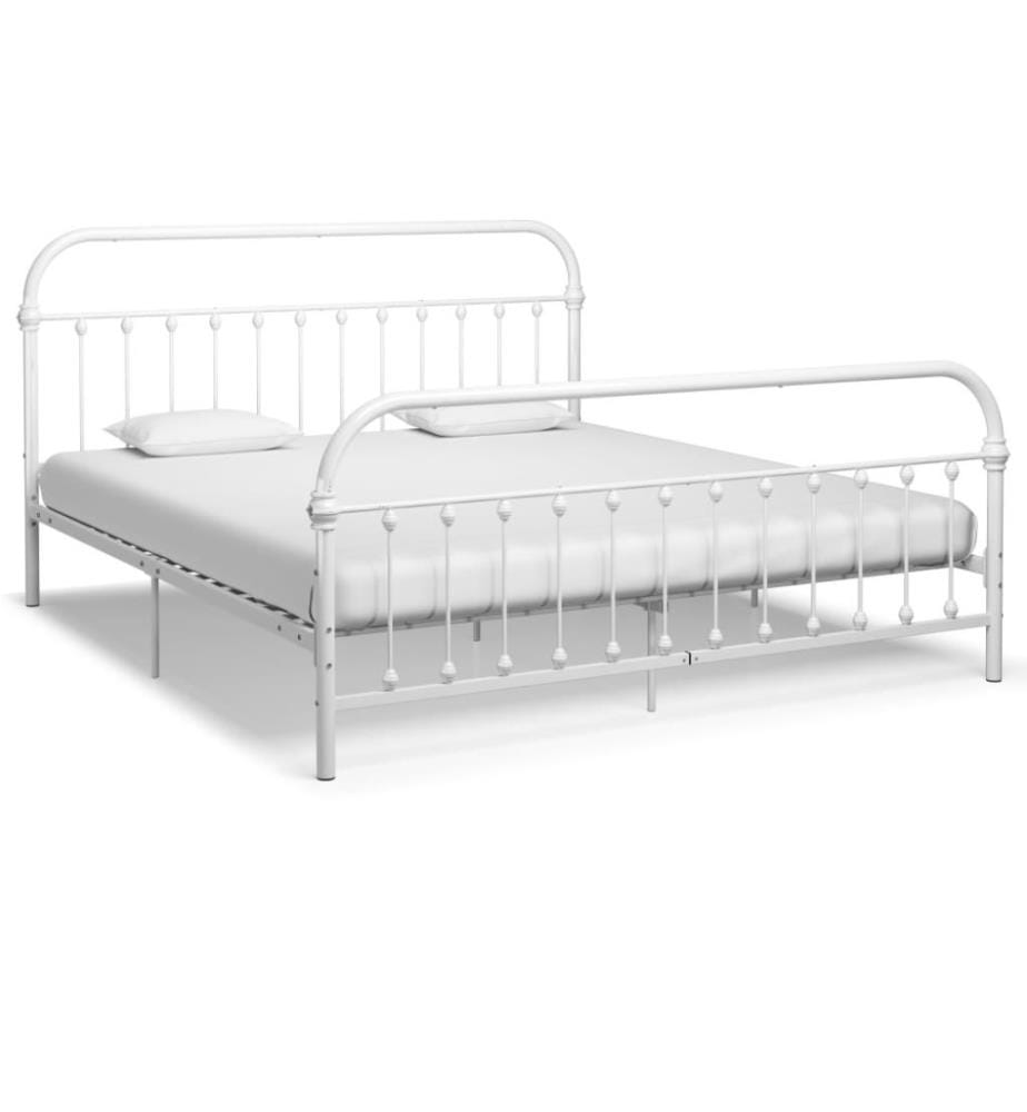 Bettgestell Weiss Metall 180×200 cm