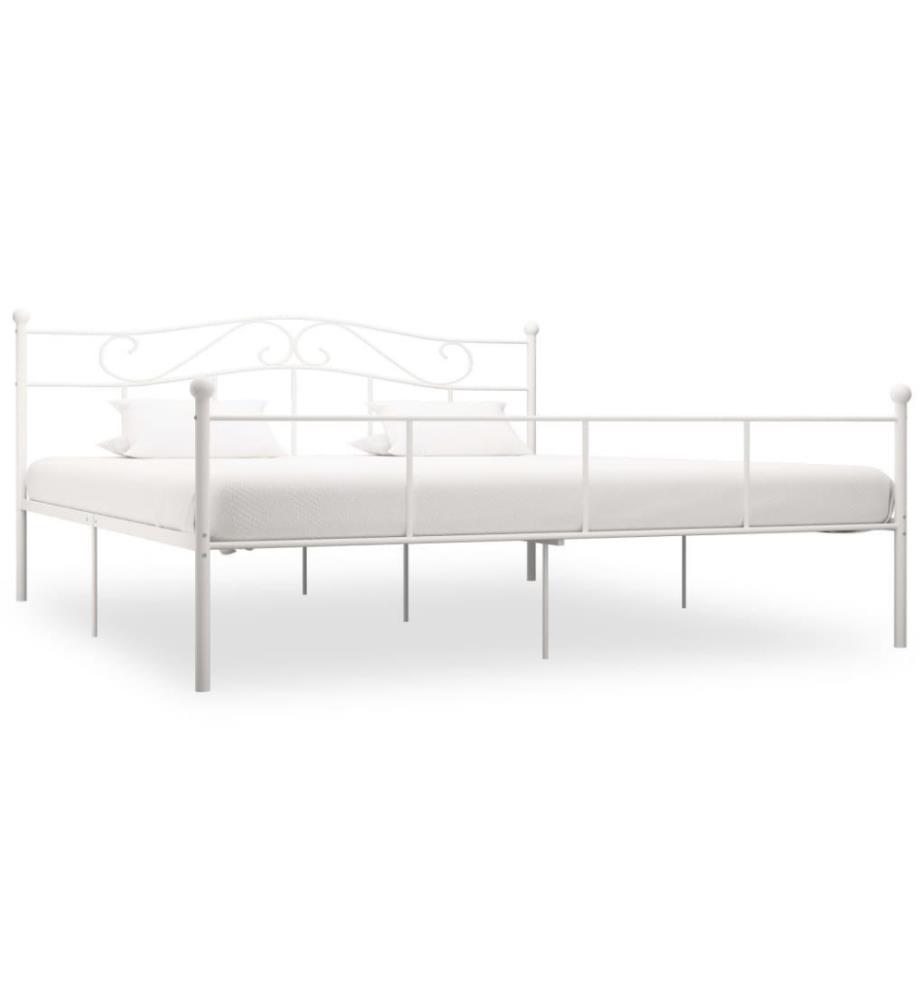 Bettgestell Weiss Metall 180×200 cm