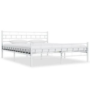 Bettgestell Weiss Metall 140×200 cm