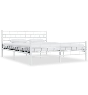 Bettgestell Weiss Metall 200×200 cm