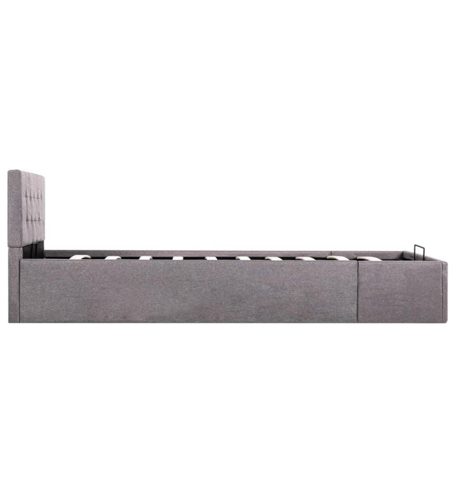 Stauraumbett Hydraulisch Taupe Stoff 100×200 cm