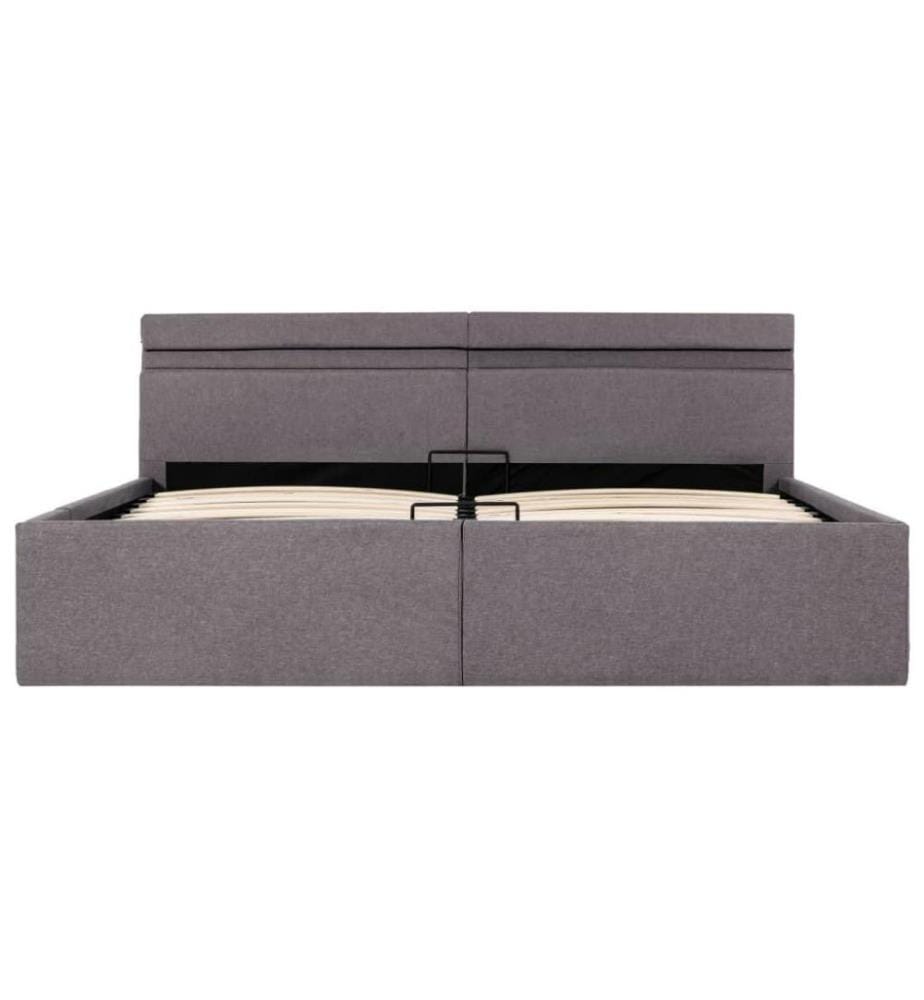 Stauraumbett Hydraulisch mit LED Taupe Stoff 160×200 cm