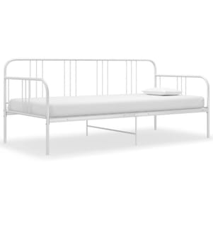 Schlafsofa Bettgestell Weiss Metall 90x200 cm