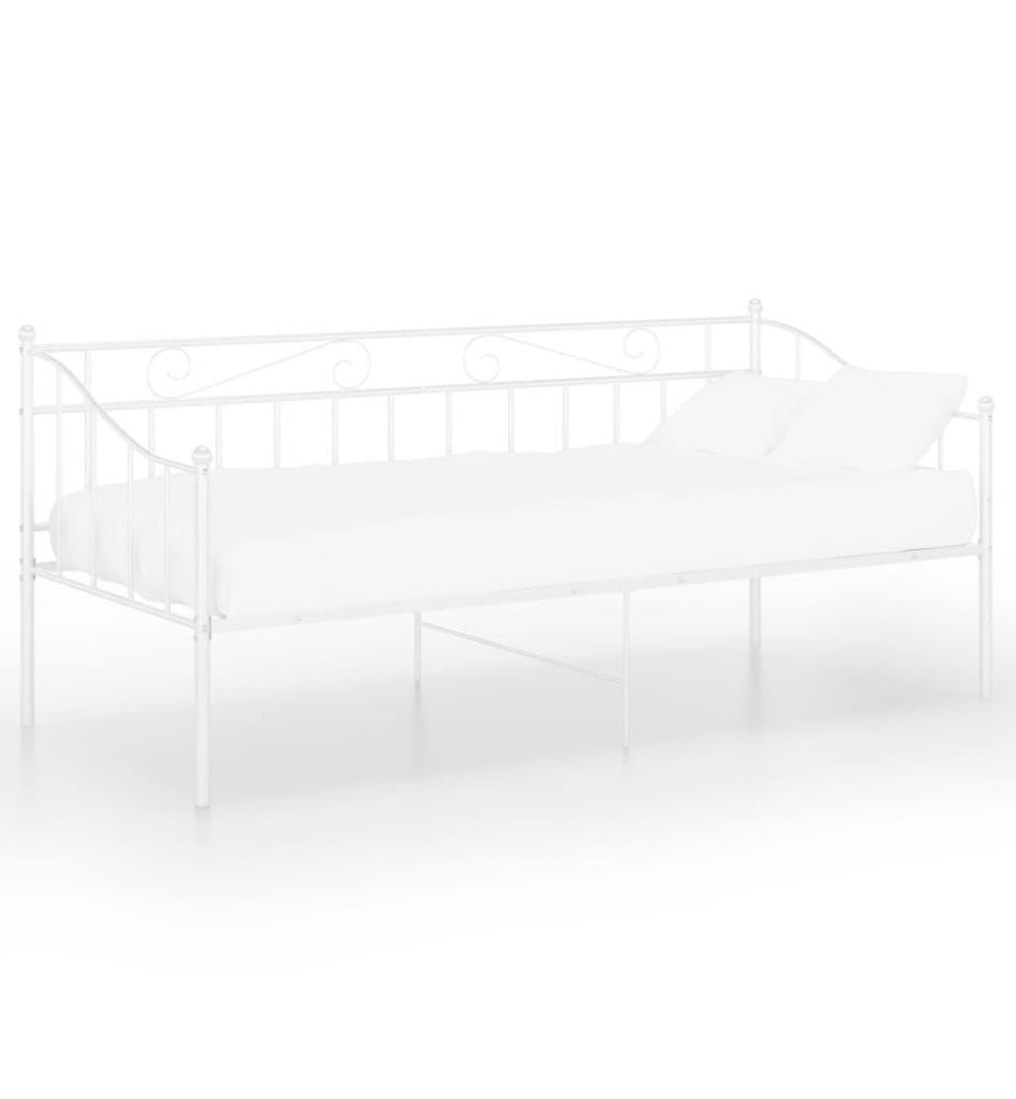 Schlafsofa Bettgestell Weiss Metall 90x200 cm