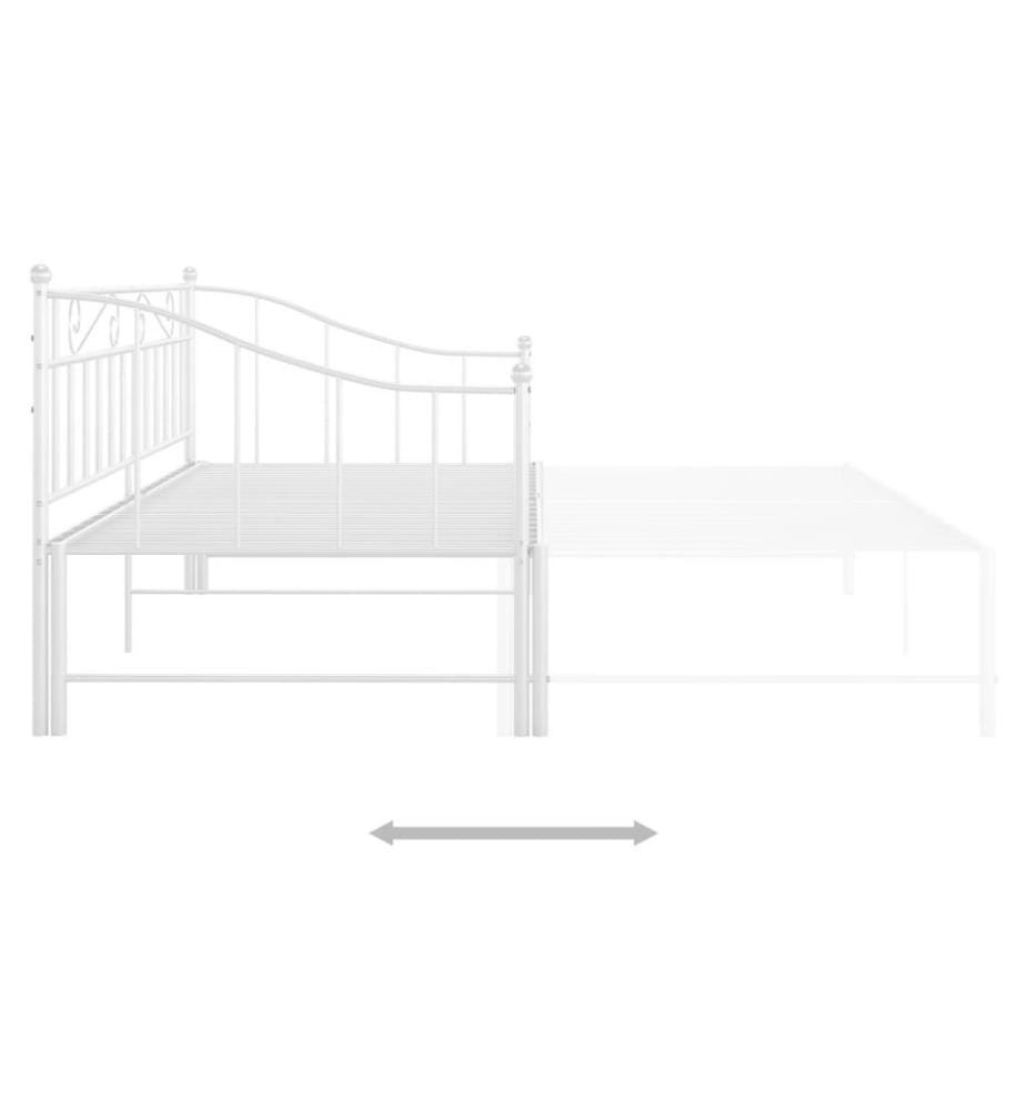 Ausziehsofa Bettgestell Weiss Metall 90x200 cm