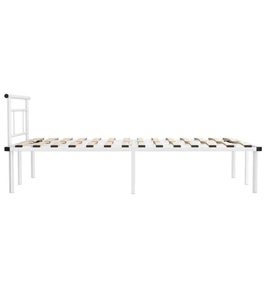 Cadre de lit Blanc Métal 120x200 cm