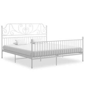 Bettgestell Weiss Metall 200x200 cm