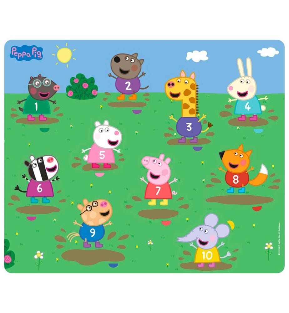 Holzpuzzle Peppa Pig 10 Teile - Formenpuzzle mit Farben -.