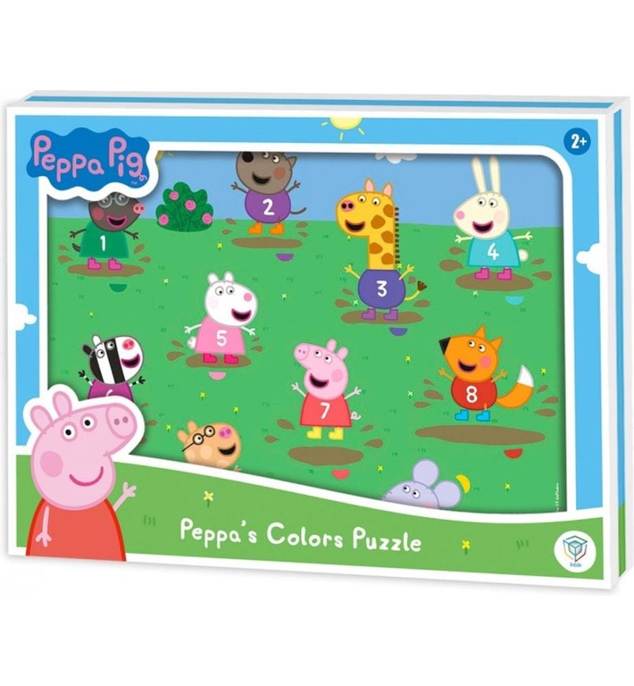 Holzpuzzle Peppa Pig 10 Teile - Formenpuzzle mit Farben -.