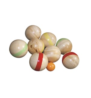 Pétanque en bois - 8 boules dia.6cm et un cochonnet - avec de rangement en coton - Bois FSC 