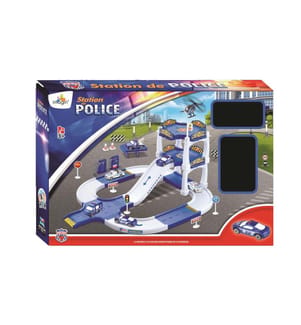 Polizeirevier - Mit 3 Fahrzeugen + Hubschrauber - 50X30X5Cm