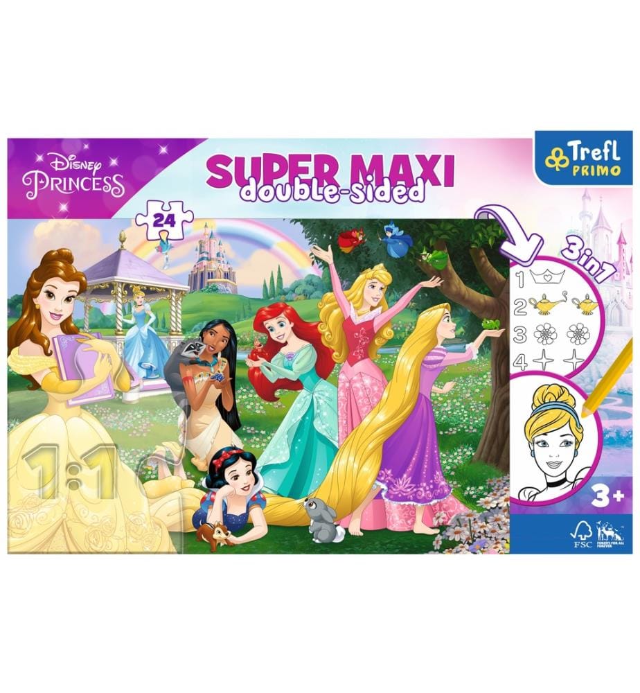 PRINZESSINNEN DISNEY Die lustigen Prinzessinnen - Super Maxi 3 in 1 - 3 JAHRE + -.