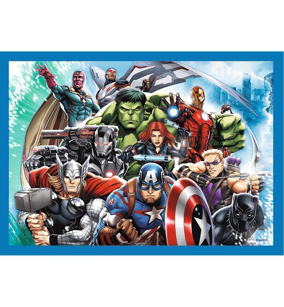 Avengers - Courageux Héros - Puzzles 4 En 1 - 4Ans+