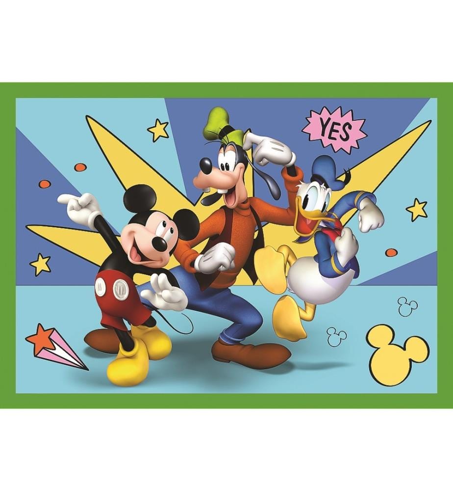 DISNEY - Mickey - Journée entre amis - Puzzles 4 en 1 - 4ANS +