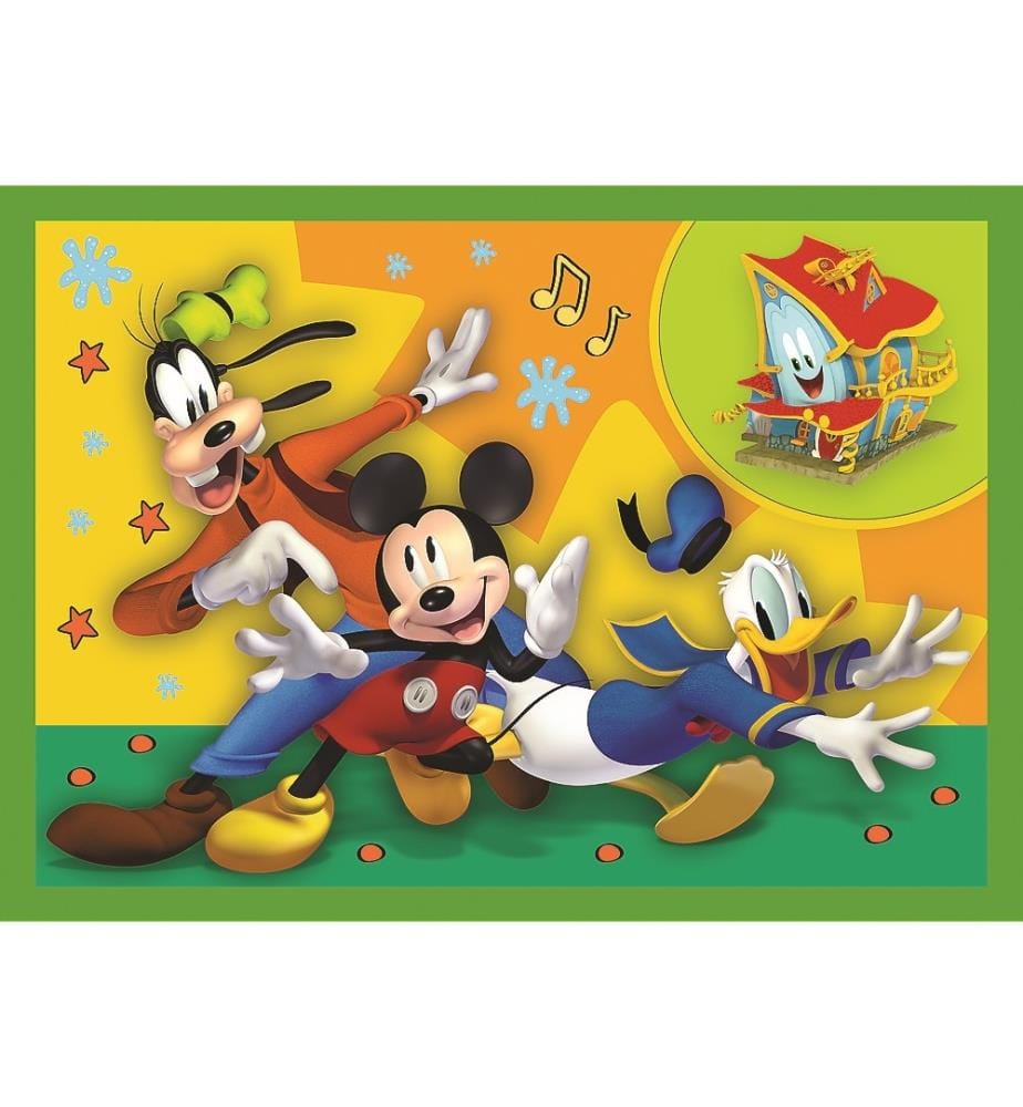 DISNEY - Mickey - Journée entre amis - Puzzles 4 en 1 - 4ANS +