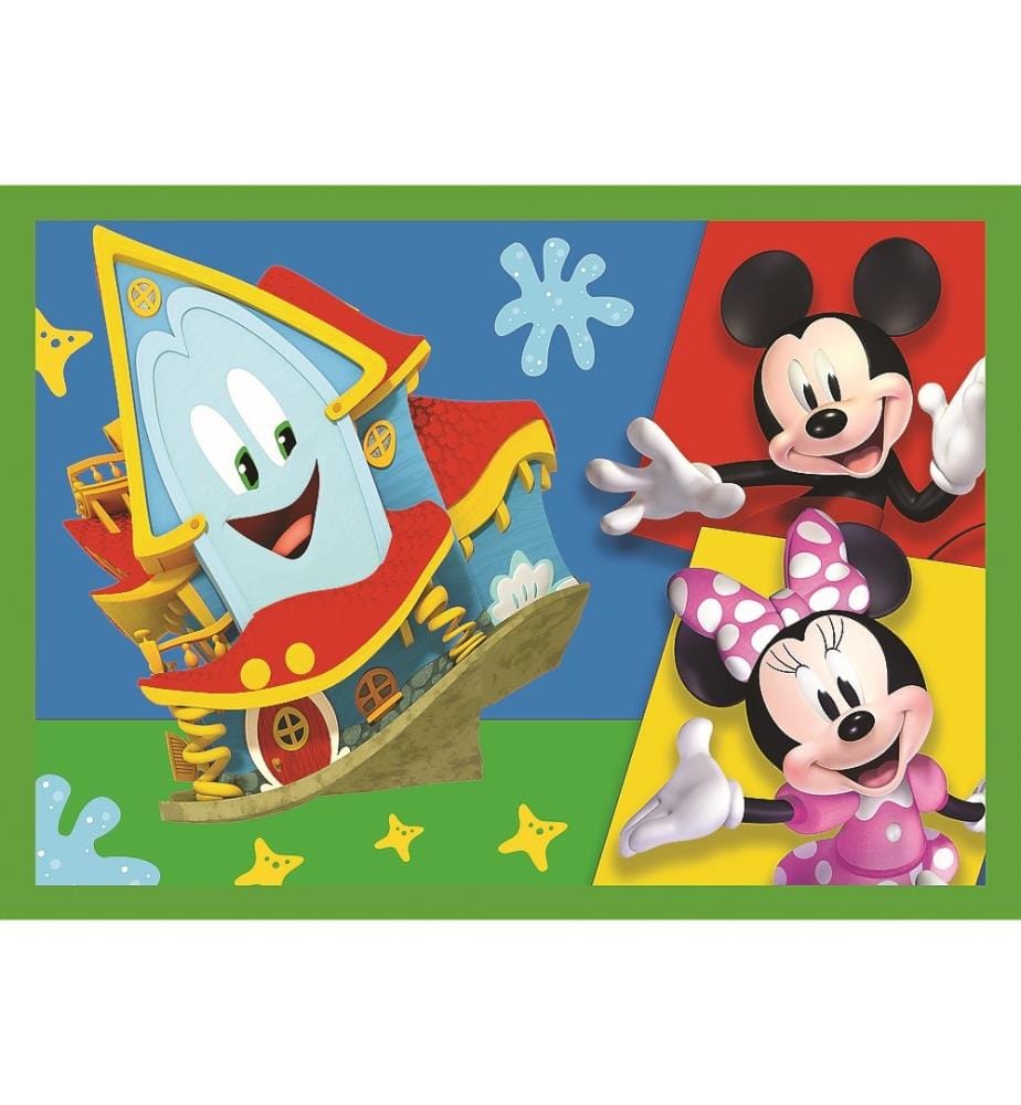 DISNEY - Mickey - Journée entre amis - Puzzles 4 en 1 - 4ANS +