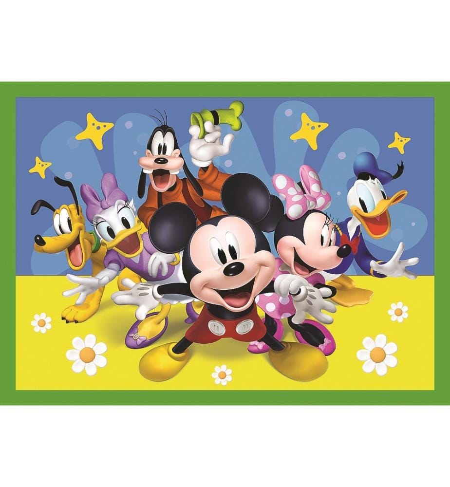 DISNEY - Mickey - Journée entre amis - Puzzles 4 en 1 - 4ANS +