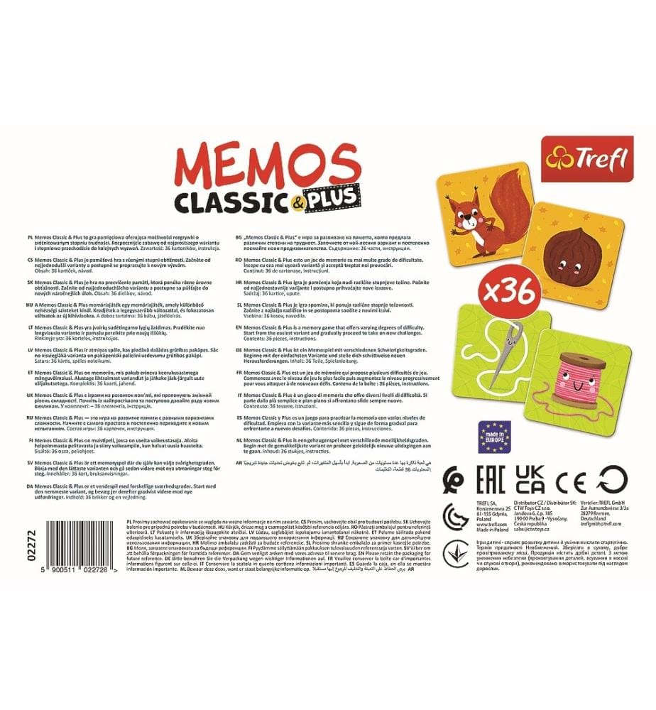 MEMOS KLASSIK & PLUS Logik die Welt des Bauernhofs. - 36 Karten 6x6cm + Anleitung