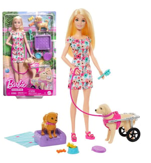 Barbie Schreitender Hund mit Rollstuhl