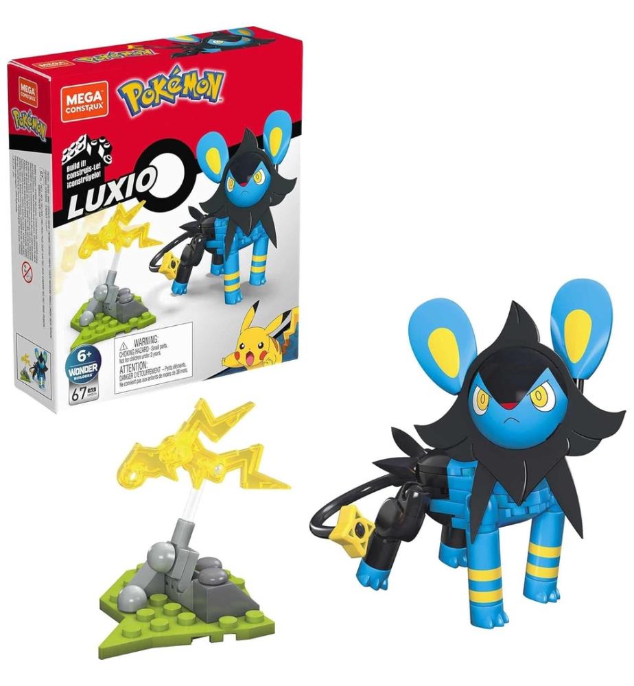 MATTEL MEGA BAUEN Pokémon Power Luxio zum Bauen 67 Stück - -