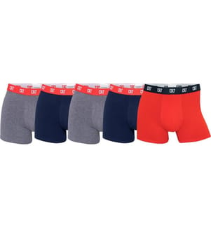 CR7 - CR7 -, 5er-Pack Grau/Rot/Navy, L