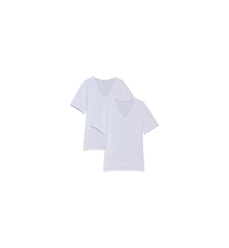 Calvin Klein Wäsche T-Shirt 2P S/S V Neck Weiss, XL