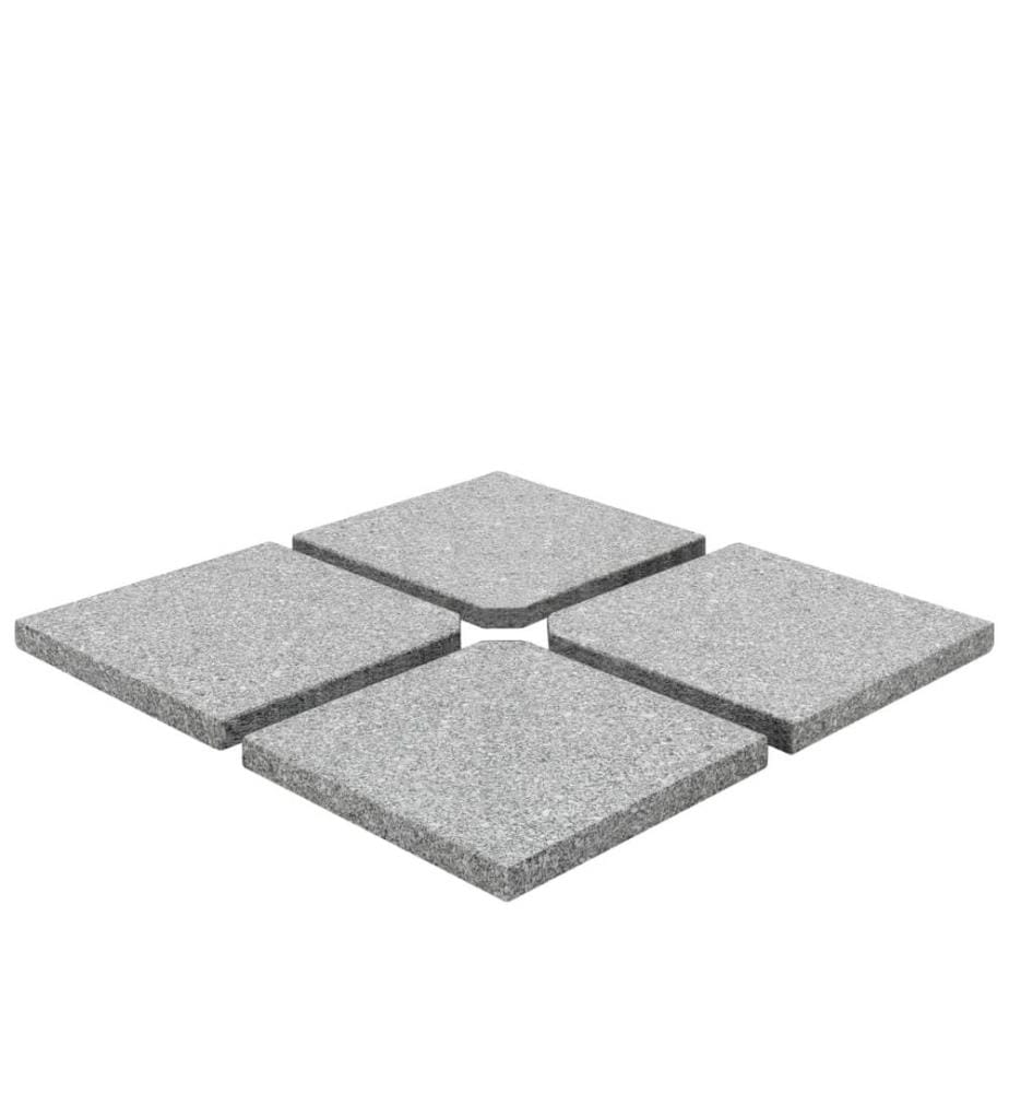 Schirm-Gewichtsplatten 4 Stk. Quadratisch Grau Granit 100 kg